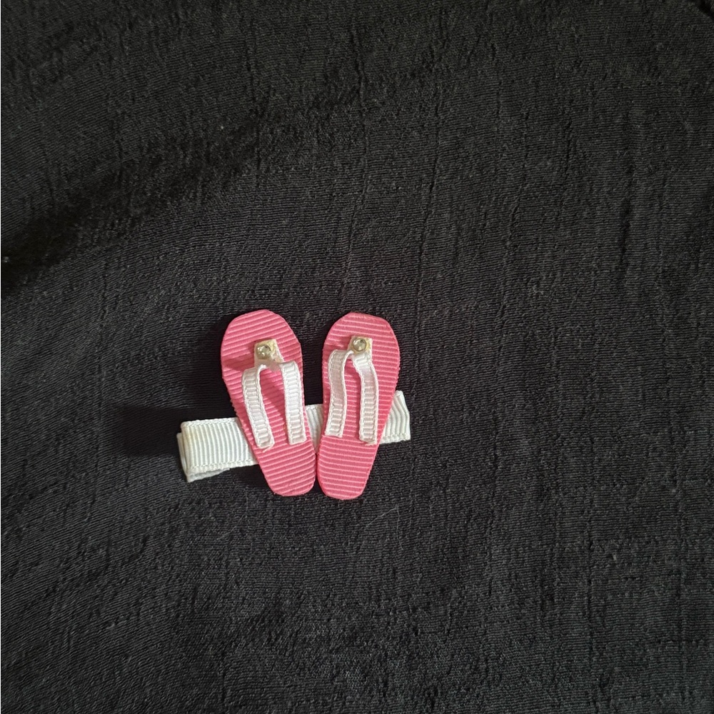 Charming Pink and White Flip Flop Hair Clip